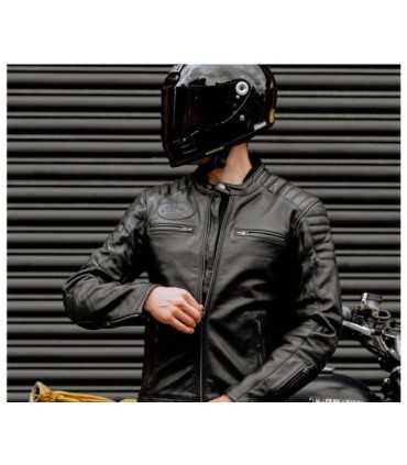 Giacca in pelle moto John Doe Dexter nera