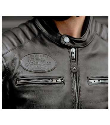 Giacca in pelle moto John Doe Dexter nera