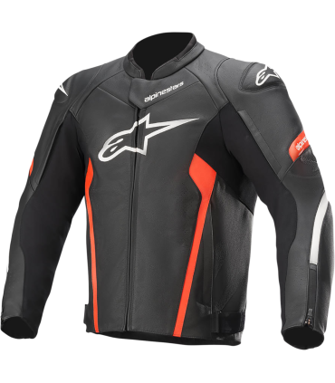 Veste en cuir Alpinestars Faster V2 noir rouge