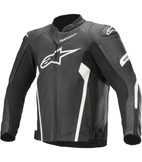 Alpinestars Faster V2 leather jacket black white