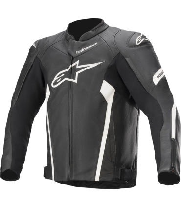 Giacca in pelle Alpinestars Faster V2 nera bianca