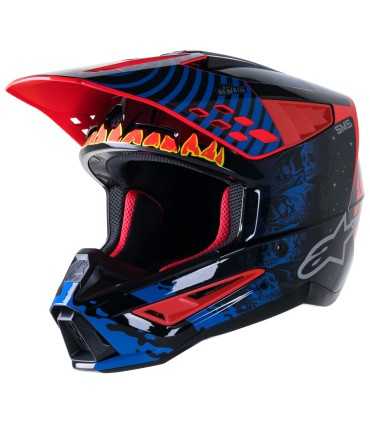 Casco motocross Alpinestars SM5 Solar Flare nero rosso