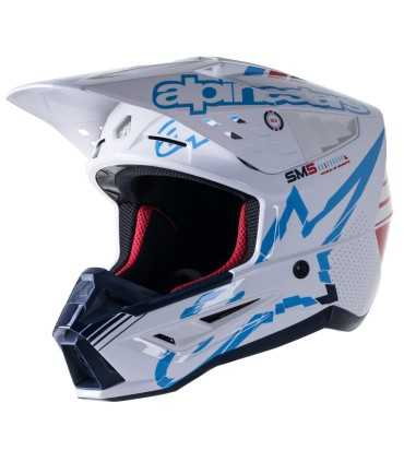 Casco motocross Alpinestars SM5 Action bianco