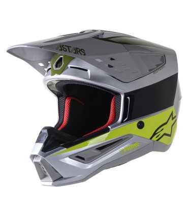 Casco motocross Alpinestars SM5 Bond argento