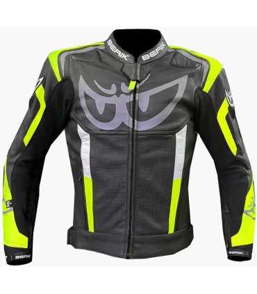 Giacca moto pelle Berik 2.0 LJ gialla