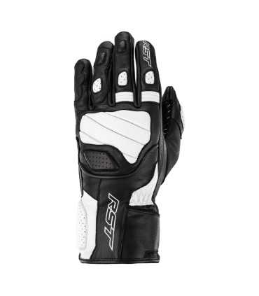 Gants moto cuir RST Turbine blanc