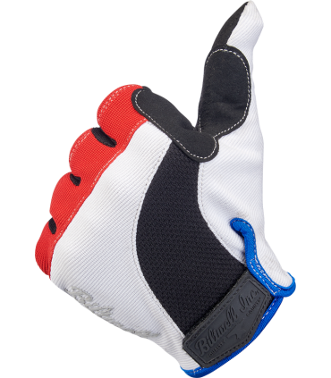 Biltwell moto gants blanc rouge