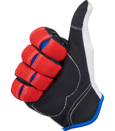 Biltwell moto gants blanc rouge