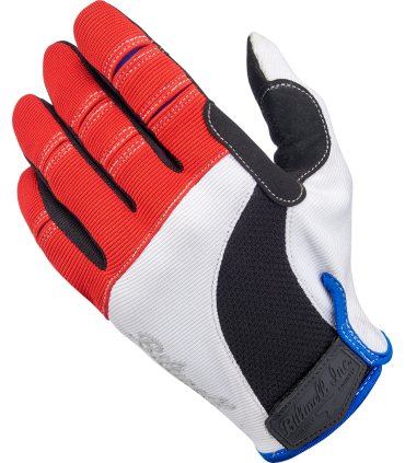 Biltwell moto gants blanc rouge