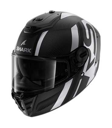 Casco Shark Spartan RS carbon Shawn nero grigio opaco