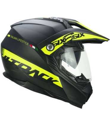 Casco Crosstourer CGM 666A Twin Hitrack nero opaco giallo