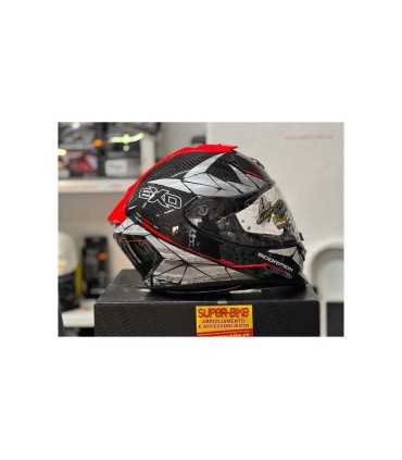 Casque intégral Scorpion Exo 1400 Carbon air Evo Aranea rouge