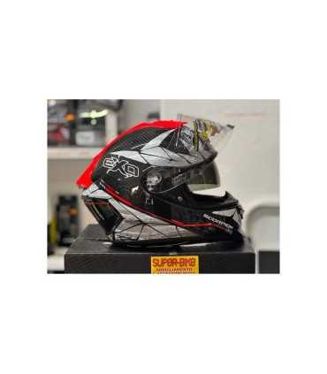 Casque intégral Scorpion Exo 1400 Carbon air Evo Aranea rouge