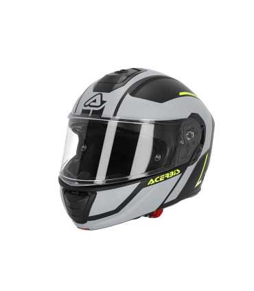 Casco modulare moto Acerbis TDC grigio giallo