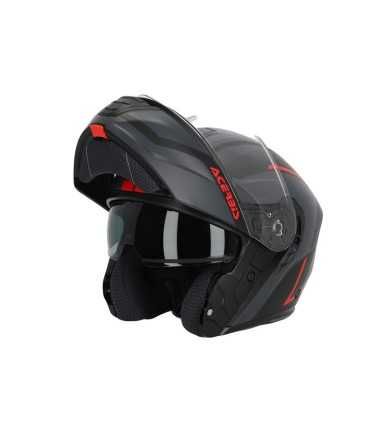 Casco modulare moto Acerbis TDC grigio rosso