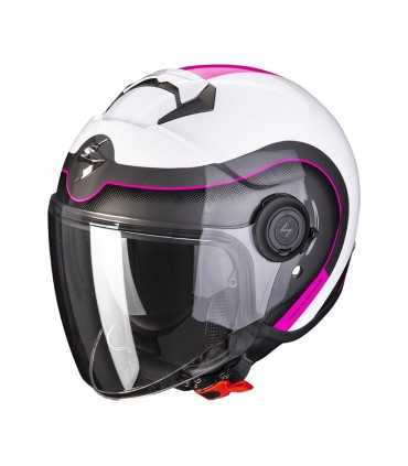 Casque Scorpion Exo city Roll blanc pink