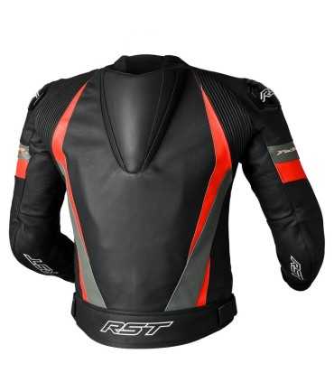 Giacca moto pelle RST Tractech Evo 4 nera rossa