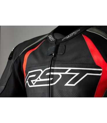 Giacca moto pelle RST Tractech Evo 4 nera rossa