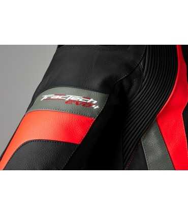 Giacca moto pelle RST Tractech Evo 4 nera rossa