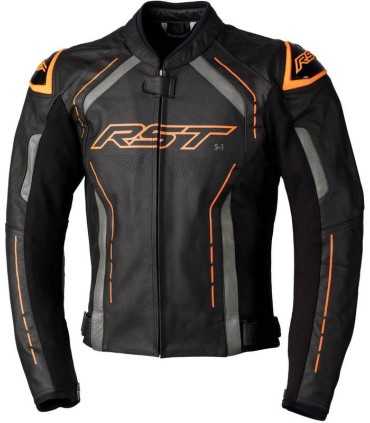 RST S1 leather motorcycle jacket orange