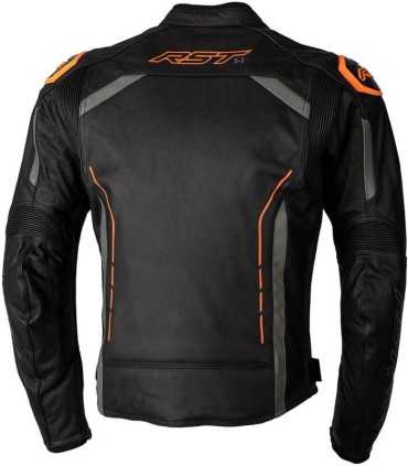 RST S1 leather motorcycle jacket orange