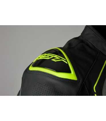 Veste moto en cuir RST S1 jaune