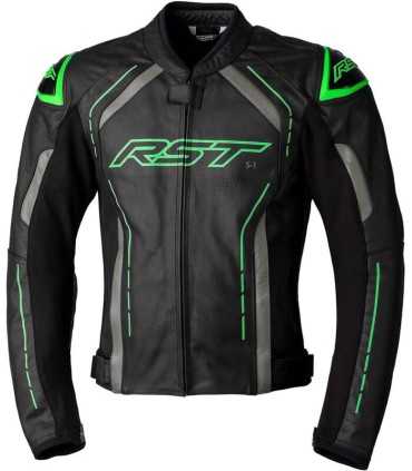 RST S1 leather motorcycle jacket green