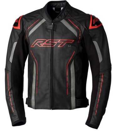 Veste moto en cuir RST S1 rouge