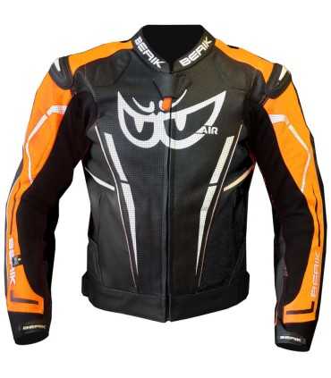 Giacca in pelle moto Berik 2.0 LJ arancione