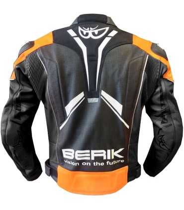 Giacca in pelle moto Berik 2.0 LJ arancione