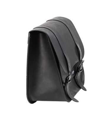 LEDRIE SINGLE LEATHER SADDLEBAG 'POSTMAN'30 LITERS BLACK