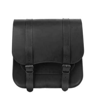 LEDRIE SINGLE LEATHER SADDLEBAG 'POSTMAN'30 LITERS BLACK