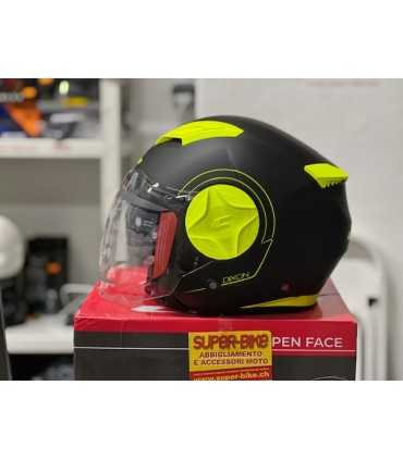 Casco jet Cgm Dixon nero giallo opaco