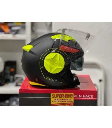 Casco jet Cgm Dixon nero giallo opaco