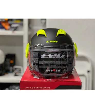 Casco jet Cgm Dixon nero giallo opaco