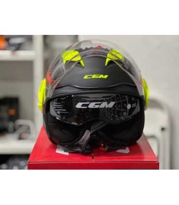 Casco jet Cgm Dixon nero giallo opaco