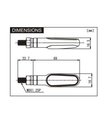 Daytona Japan D-light LED INDICATORS PAIR smoke