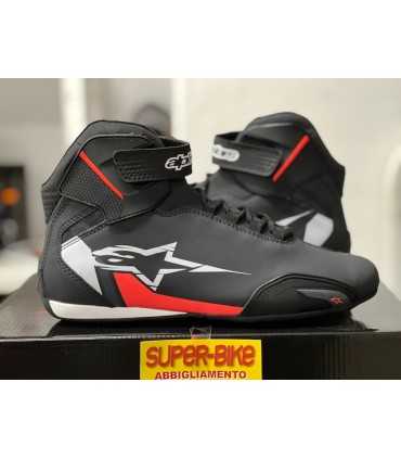 Scarpe moto Alpinestars Sektor nero bianco rossa