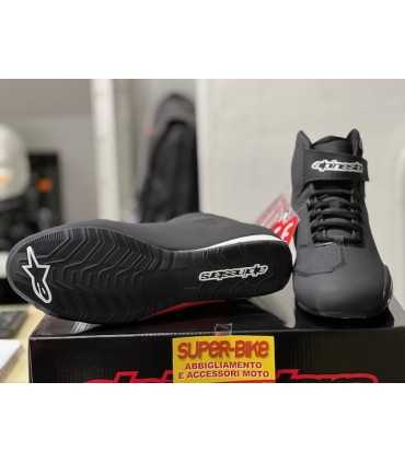 Scarpe moto Alpinestars Sektor nero bianco rossa