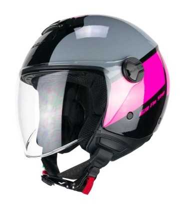 Casco jet CGM 167R Flo Step grigio rosa