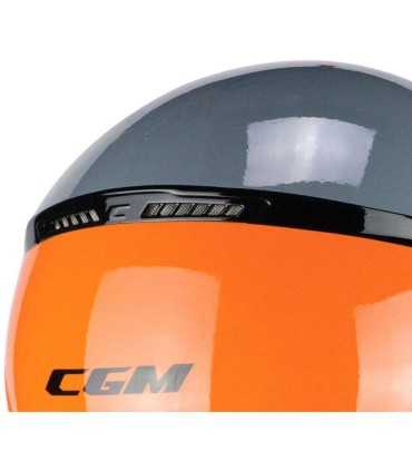 Casco jet CGM 167R Flo Step grigio arancio visiera corta