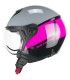 Casque jet CGM 167R Flo Step gris pink visiere court