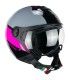 Casco jet CGM 167R Flo Step grigio rosa visiera corta