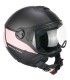 Casco jet CGM 167R Flo Step nero rosa visiera corta