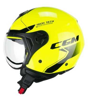 Casco jet CGM 167X Flo Tech giallo visiera corta