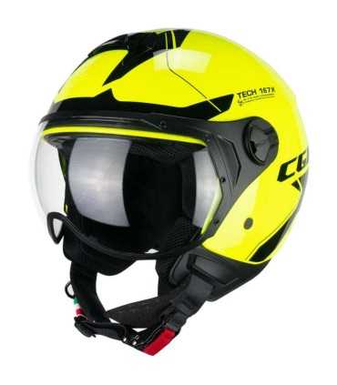 Casco jet CGM 167X Flo Tech giallo visiera corta