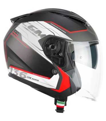 Casque jet Cgm 136A DNA Apache rouge matt