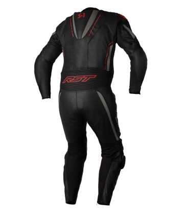 RST S1 leather suit black red