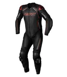 RST S1 leather suit black red