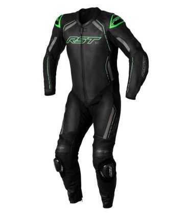 RST S1 leather suit black green